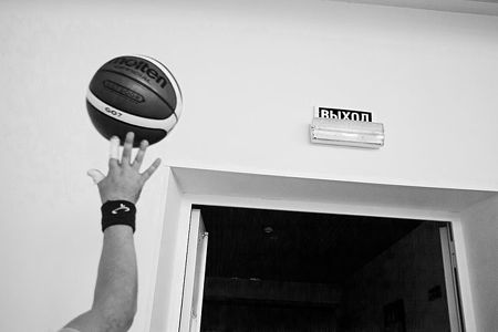 3 October, 2019. «Shans» team player (Tyumen Region) in the training in a sports centre, Tyumen Region. All-Russian wheelchair basketball tournament preparation, 2019. Tyumen Region